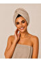 100% Cotton Hair Towel with Button and Elastic Detail - Lightweight and Soft Texture