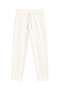 1019 Women's 100% Cotton Gabardine Elastic Waist Carrot Cut Trousers White - 2
