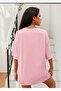 Tiny Heart Printed Women's Oversize Red Salas T-shirt Boyfriend - 3