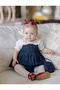 Baby Girl Denim Romper Jumpsuit Cherry Shirt Bag 3-Piece Set - 4