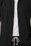 Black Slim Fit Striped Textured Linen Look Short Sleeve Men's Sports Shirt 2602648 - 7