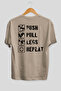 Push Pull Legs Oversize Back Printed Beige T-Shirt 100% Cotton Streetwear Premium Comfortable Fit