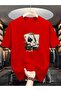 Men's Dice Card Printed Crew Neck T-Shirt Oversize Casual Boyfirend