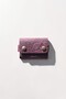Purple Leather Card Holder Small Size Shawl Patterned Gift Card Holder for Men and Women - 4