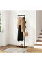(bj17-Black)Modern Freestanding Coat Rack with Marble Base & Hooks, Metal Garment Rack for Clothes, Bags & Shoes, for Entryway Bedroom - 6