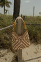 Wooden bead detailed wicker bag - beige - 2