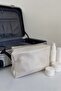 Pearl White Glitter Cosmetic Bag Multi-Purpose Travel Organizer - 2