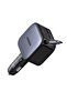 60W USB-C Makaralı Dahili Kablolu Hızlı Araç Çakmaklık Şarj Cihazı, 1x USB-C 1x USB-A, 55212B