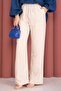 Elastic Waist Wide Leg Trousers Beige - 2