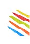 6-Piece Flush Knife Block Set White/Red/Blue - 8