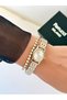 Steel Strap Minimal Case 2 Year Warranty 3 Atm Waterproof Women's Wristwatch + Bracelet Gift - 5