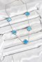 316L Steel Chain Silver Ice Blue Color Clover Women's Necklace Premium Stain Resistant Elegant - 2