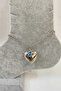 Silver Color Heart Evil Eye Extension Chain Steel Anklet - 3225