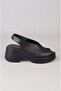 Select 4126 genuine leather heel women's sandal (heel: 6.5cm platform: 2.5cm) black