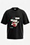 Joe Goldberg You Design Back Printed Cotton Black Oversize T-Shirt