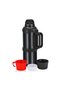Travel pot (nevvalife model 4 litre black) vacuum stainless steel black color thermos 4 litre 48 hours hot cold guaranteed mountaineer and camping thermos family size large thermos - 4