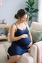 Laviana Lace Detailed Maternity and Postpartum Nightgown Set with Suspenders - 4