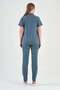 طقم بولو أزرق أنثراسايت من الليكرا - 2
