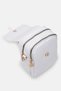 Women's White Covered 2-Compartment Zippered Crossbody and Shoulder Bag 22X16 cm - 3