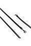 Oval King Bean Braided Black Steel Necklace 4mm - Black