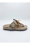 Women's Sand Beige Genuine Suede Leather Orthopedic Cork Sole Slippers