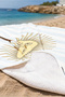Striped Sun Motif Premium Beach Towel-Mediterranean Marine Blue White Quick Drying Microfiber Towel - 3