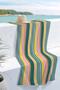 Striped Modern Marine Beach Towel - Pastel Green Pink Yellow Resort Quick Dry Microfiber Towel - 6