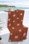 Modern Beach Towel with Star Motif - Bohemian Cinnamon Pink Mediterranean Quick-Dry Microfiber Towel Cover
