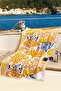 Coral Patterned Sea-Themed Beach Towel-Tropical Marine Orange Navy Blue Quick Drying Beach Cover-Up - 7