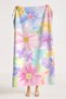 Floral Pastel Colored Microfiber Beach Towel - Tropical Watercolor Modern Quick Dry Towel - 6