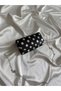 Caen Model Women's Hand and Shoulder Bag, Evening Dress Bag, Engagement, Wedding Bag Black Silver Polka Dot - 3