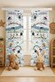 Happy Sheep Land Patterned Children's Baby Room Background Curtain (Single Wing Pricing)