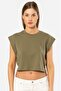 Women's Padded Look Comfortable Fit Crop T-Shirt, 100% Cotton - 3