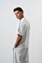Men's No1 Stripe Detailed Regular Fit T-Shirt Ecru - 2