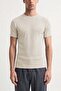 Beige Textured Men's T-Shirt - 3