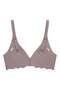 Seamless Bra - Lumera |   Brown Laser Cut Wire Free Rib Textured Wave Cut Seamless Women's Bra - 2