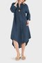 Striped Relaxed Fit Button Detailed V-Neck Dress Dress 25547L - 5