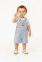 Baby Boy Gray Salopet and Patterned T-Shirt Set - 4