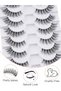 10 Pairs Natural Look False Eyelashes Clear Synthetic Hair Fake Lashes Lightweight Reusable for Women Daily Makeup and Work - 5