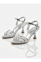 Li̇ora Women's Silver Cross-Strapped Low Heel Shoes - 2