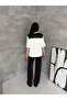 Women's White Black Mix Halter Neck Polka Dot 2-Piece Set Top and Bottom with Wide Legs - 4