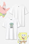 Spongebob Squidward Printed Oversize Unisex 100% Cotton T-Shirt Loose Fit Plus Size T-Shirt - 3