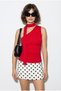 Women's Red Halter Neck Belted One-Shoulder Gathered Detailed Blouse Öb261049 60286336 - 4