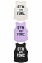3-Piece Women's Cropped Tank Set – Gym and Tonic Printed Sports Tank Set (White-Lilac-Black) - 3