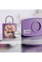 Lock-Shaped Giant Size Piggy Bank 26X17 cm Gift Metal Piggy Bank with Lid Easy to Open Model Purple Rabbit - 5