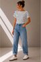 New Season Cotton Striped Slim Fit Bat Sleeve Casual Women's T-Shirt. - 2