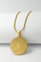 Gold Color Ayetel Kürsi & Esmaül Hüsna Written 60 cm Italian Chain Stainless Steel Necklace with Prayer - 2