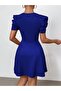 Women's Short Sleeve V-Neck Kilos Mini Imported Crepe Dress - 6