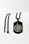 Black Color Double Sided Ayetel Kürsi Written 60 cm Thick Doc Chain Stainless Steel Necklace - 2