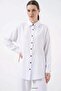 Women's Shirt Collar Viscose White Double Set - 2